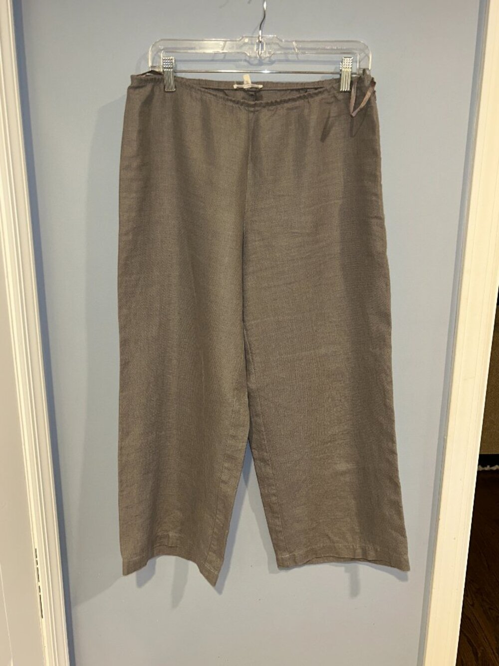 Eileen Fisher Linen Wide Leg Pants, Ladies Small, Grey